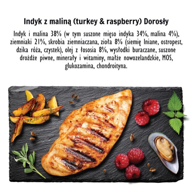 PAKA ZWIERZAKA Turkey with raspberry M - dry dog food - 1 5kg - imagine 3
