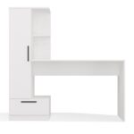 Cosmo Desk + Bookcase Set  White