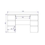 Topeshop KUBA BIEL MAT computer desk White - imagine 3