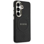 Case Guess Saffiano Peony Embossed Ring  MagSafe for Samsung Galaxy S26 black - imagine 4