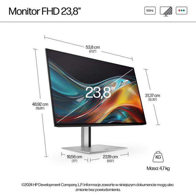 HP Series 7 Pro 23.8 inch FHD Monitor - 724pf - imagine 5