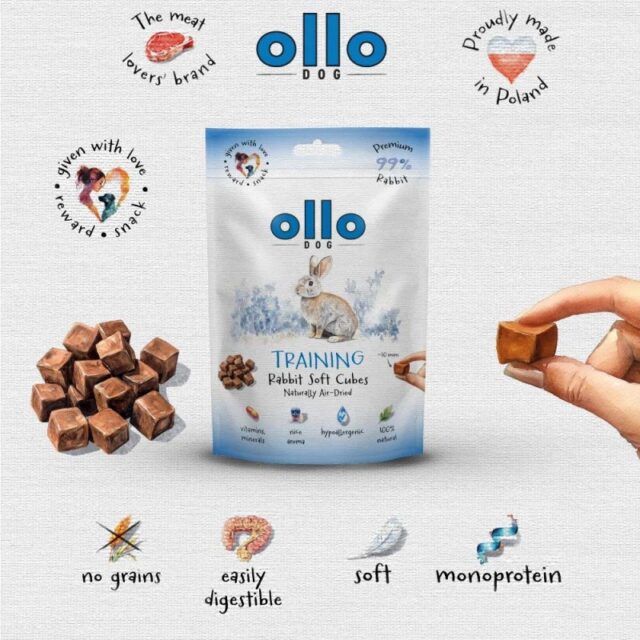 OLLO Air Dried Training Rabbit Cubes - dog treat - 80g - imagine 3