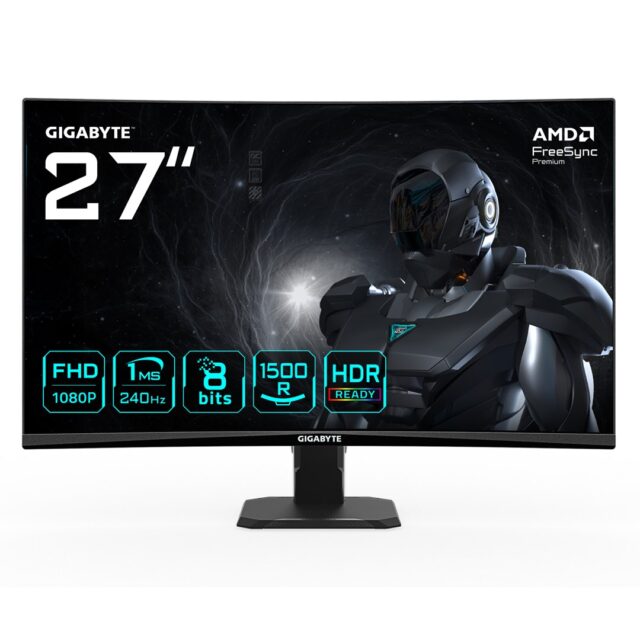 GIGABYTE GS27FC2 27  FHD Curved Gaming Monitor - 1920 x 1080  240Hz  1  350 cd/m2  HDR Ready  HDMI 2.0  Displayport 1.4 - imagine 5
