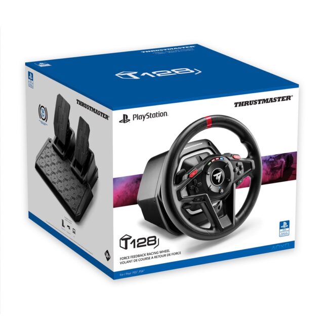 Thrustmaster T128 Black USB Steering wheel + Pedals Analogue PC  PlayStation 4  PlayStation 5 - imagine 5
