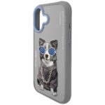 Case Nimmy Glasses Cool Dog for iPhone 17 grey - imagine 5