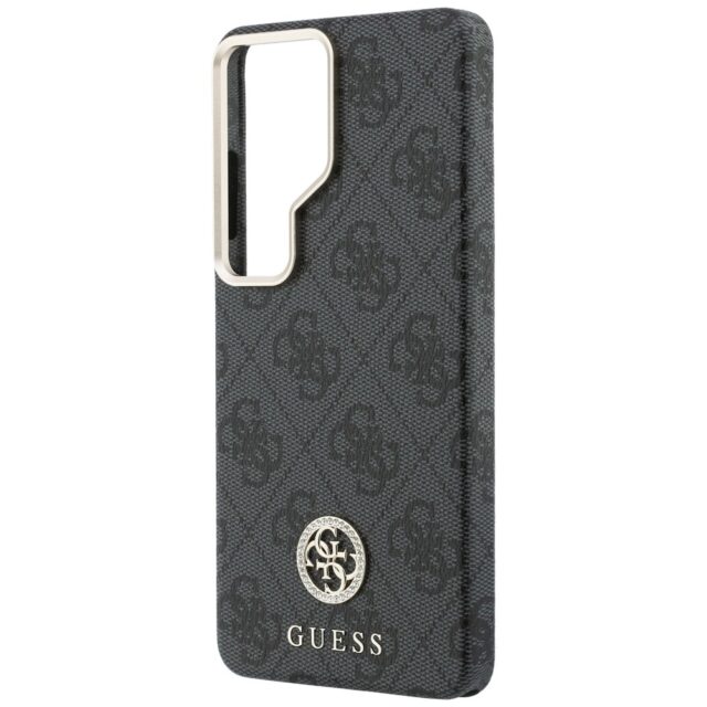 Guess PU Leather 4G Strass Logo Gold Frame Magnetic Zadní Kryt pro Samsung Galaxy S26 Ultra Black - imagine 7