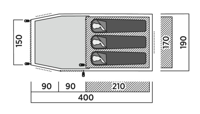 Tent for 3 persons Easy Camp Hemsedal 3 - imagine 6