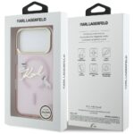 Case Karl Lagerfeld IML Choupettes Karl  Script Logo MagSafe for iPhone 17 Pro pink - imagine 8
