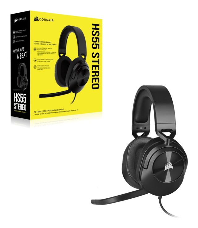 Corsair HS55 STEREO Headset Wired Handheld Gaming Carbon - imagine 4
