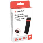 Verbatim M.2 NVMe USB 3.2 Gen 2 SSD Enclosure with USB A/USB C Cable Black 32261 - imagine 8