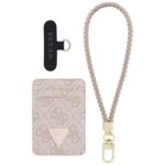 Zestaw portfel + hand strap Guess         triangle MagSafe różowy