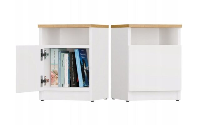 GALAX 30/1D WHITE/ARTISAN BEDSIDE TABLE - imagine 2