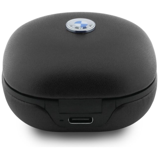 Headphones Bluetooth TWS BMW Leather      Metal Logo ENC black - imagine 4