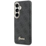 Guess PU 4G Script Metal Logo Magnetic Zadní Kryt pro Samsung Galaxy S26 Black - imagine 3