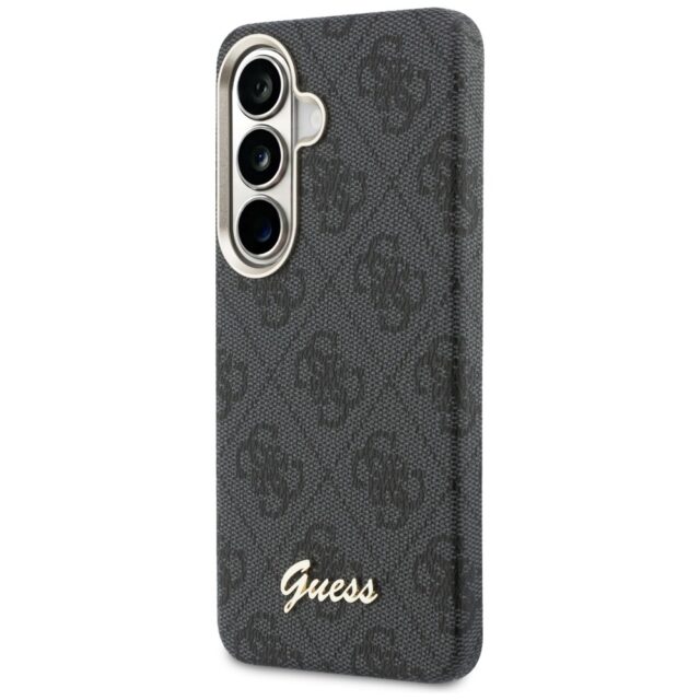 Guess PU 4G Script Metal Logo Magnetic Zadní Kryt pro Samsung Galaxy S26 Black - imagine 3