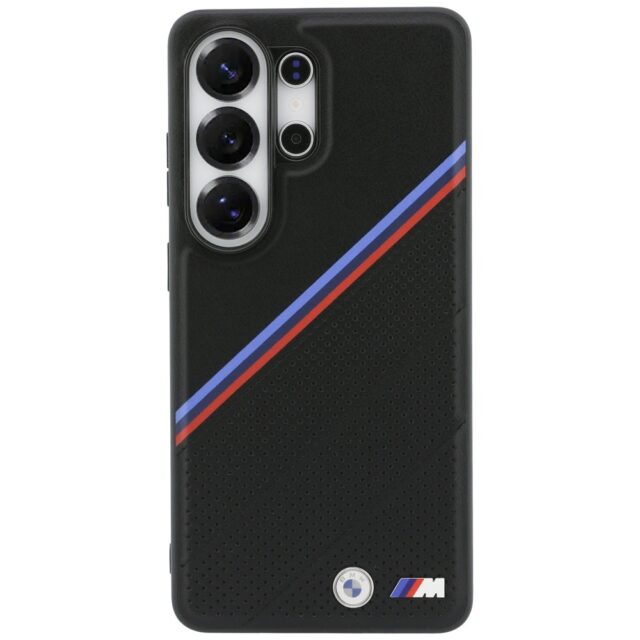 Case BMW Tricolor Metal Logo MagSafe for  Samsung Galaxy S26 Ultra black - imagine 3