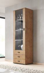 Cama display cabinet SOHO S1 lefkas oak/black