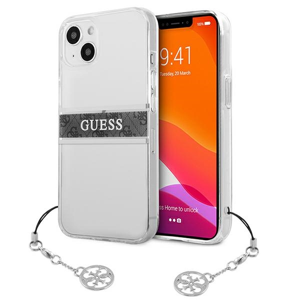 cps-606a684ce6164f24ee3f48520ae39ee0-2026-03-29-05-27-29 Guess GUHCP13MKB4GGR iPhone 13 6,1"Transparent hardcase 4G Grey Strap Charm - imagine 1