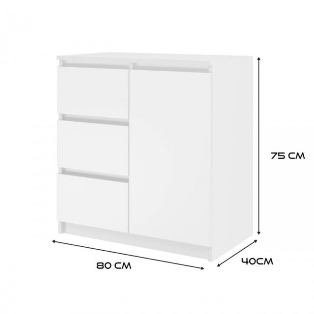 Topeshop 1D3S BIEL KPL chest of drawers - imagine 4