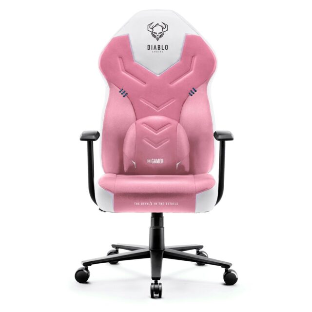DIABLO X-GAMER gaming chair pink and white - imagine 3