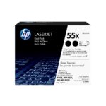 HP 55X 2-pack High Yield Black Original LaserJet Toner Cartridges