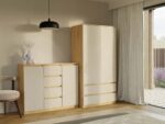 CHEST OF DRAWERS WITH 2 DOORS AND 4 DRAWERS  ARTISAN OAK/CASHMERE COLOUR - imagine 4