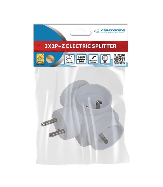 Esperanza ELK302W Electrical Splitter 3 sockets White - imagine 6