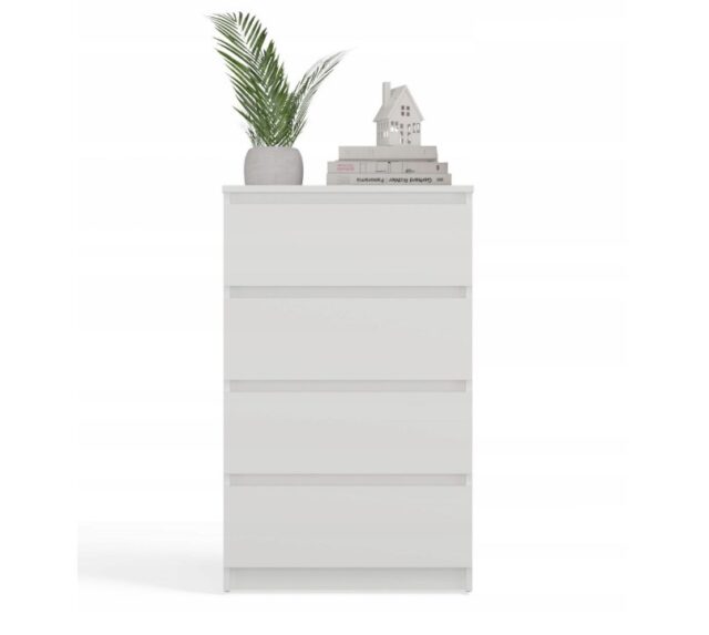 M4/60 MALWA CHEST OF DRAWERS 4 DRAWERS WHITE - imagine 4