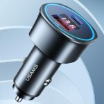 USAMS Car Charger 1xUSB + 1xUSB-C C26 95W (only head) Fast Charge black CC146TC01 (US-CC146) - imagine 2