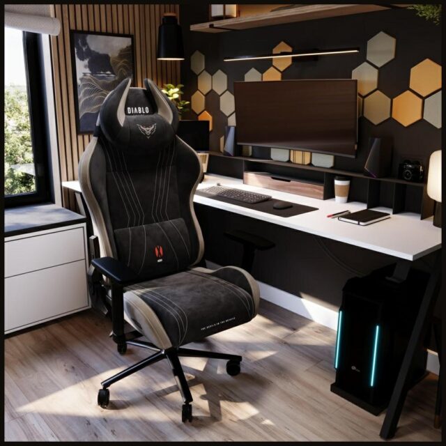 Gaming chair Diablo Chairs X-Horn 2.0 Normal Size black/camel - imagine 6