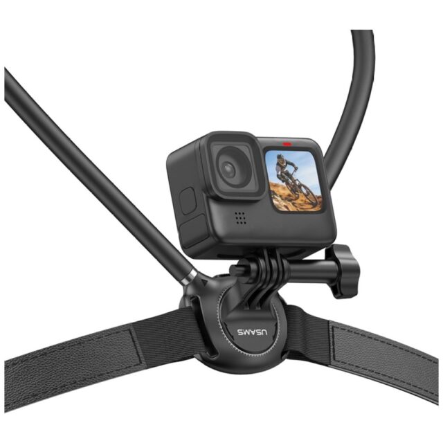 Neck Mount for sport camera USAMS JoyGo Joy01 black - imagine 7