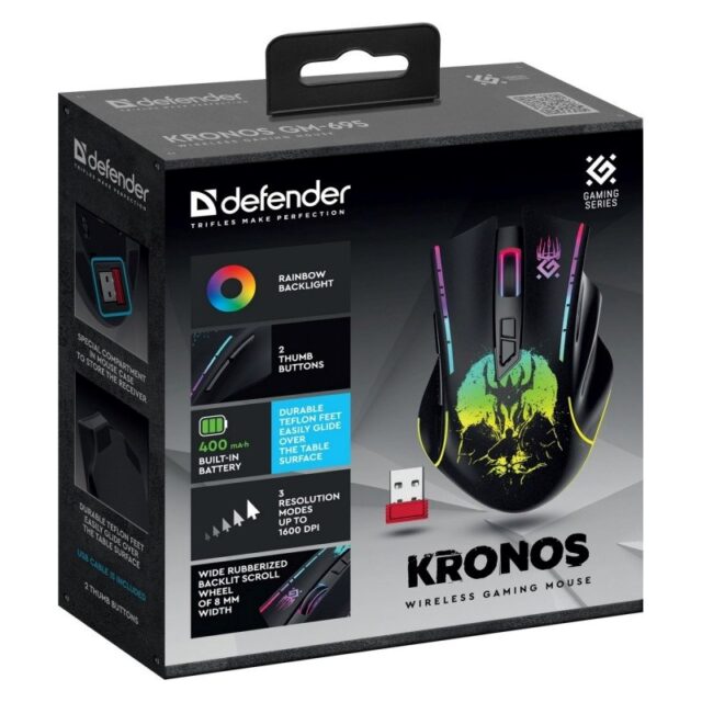 WIRELESS MOUSE DEFENDER KRONOS GM-695 RF 1600DPI 7P - imagine 8