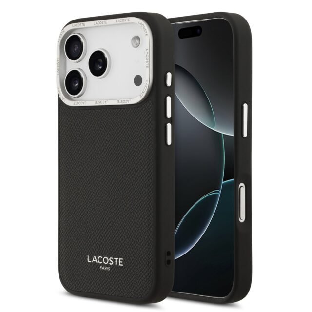 Lacoste Champs Elysees Silver Logo MagSafe Case for iPhone 17 Pro Black - imagine 9