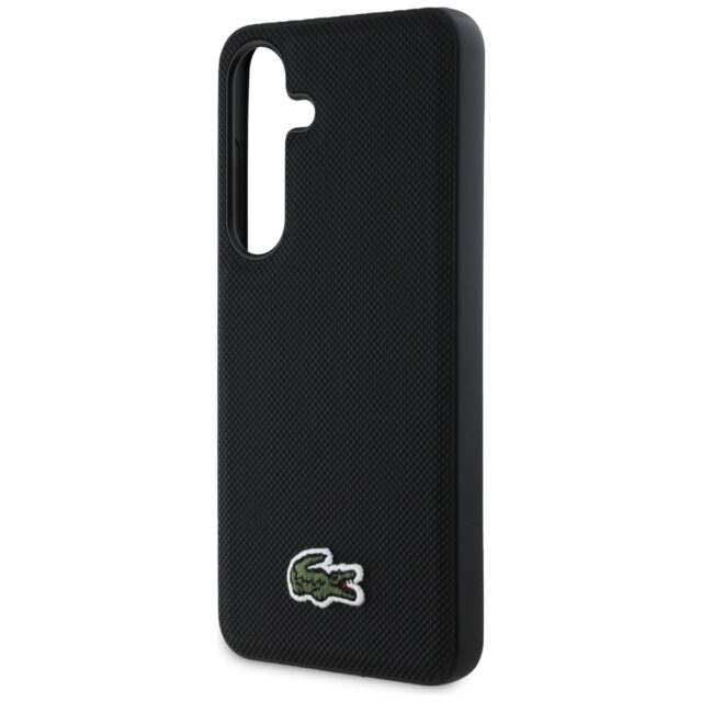 Case Lacoste Iconic Petit Pique Woven Logo MagSafe to Samsung Galaxy S25 Plus black - imagine 6
