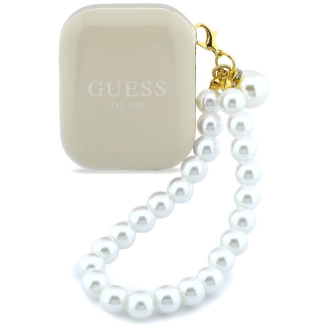 Earphones TWS Guess Pearl Strap beige - imagine 2