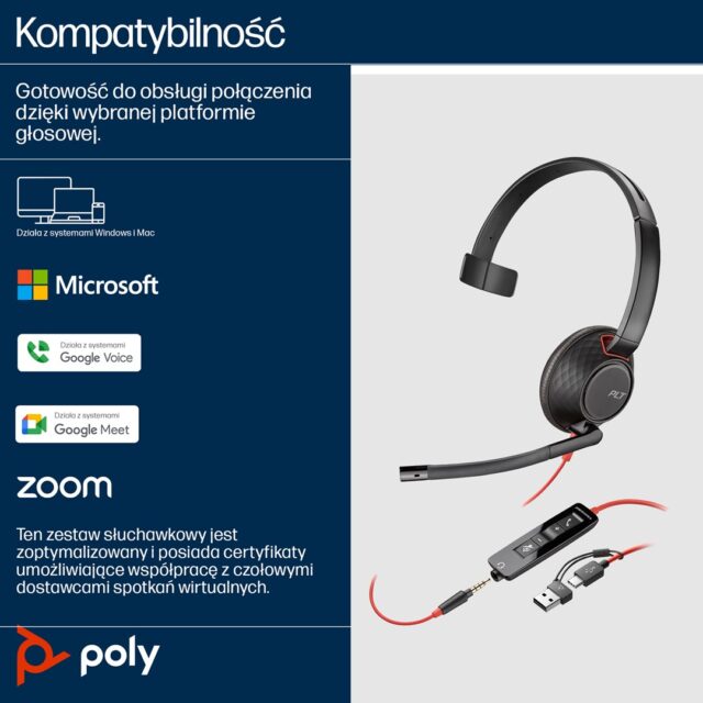 Poly Blackwire 5210 Monaural USB-C Headset +3.5mm Plug +USB-C/A Adapter (Bulk) - imagine 7