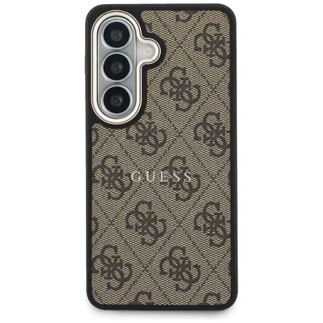 Guess PU Leather 4G Gold Frame Magnetic Zadní Kryt pro Samsung Galaxy S26 Brown - imagine 4
