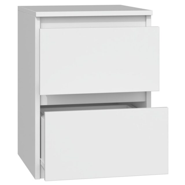 Topeshop M2 BIEL nightstand/bedside table 2 drawer(s) White - imagine 5