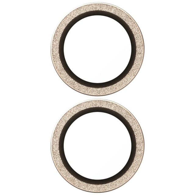 Tempered glass lens protector PanzerGlass  Hoops Glitter for iPhone 17 / 16 / 16 Plus gold - imagine 3