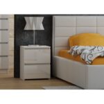 Topeshop M2 BIEL POŁYSK FRONT nightstand/bedside table 2 drawer(s) White