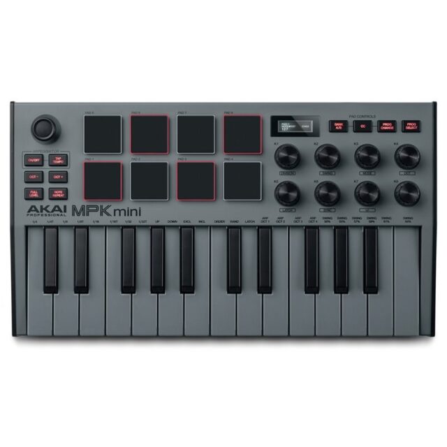 AKAI MPK Mini MK3 Control keyboard Pad controller MIDI USB Black  Grey - imagine 4