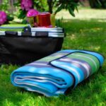 PROMIS Picnic Blanket  Green Stripes  200 cm x 150 cm - imagine 2