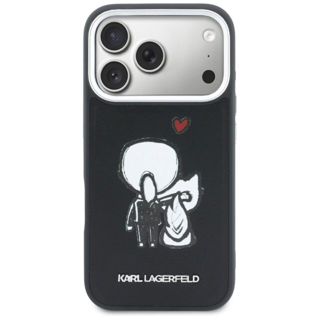 Etui Karl Lagerfeld Karl & Choupette      Back Logo MagSafe do iPhone 17 Pro czarny - imagine 3