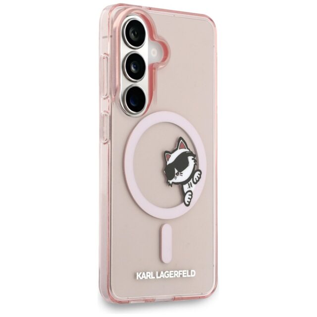 Case Karl Lagerfeld IML Peekaboo         Choupette MagSafe for Samsung Galaxy S26 pink - imagine 4