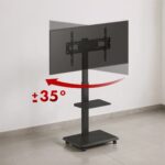 Stand / cart for TV Ergo-Office  max. load 50kg / 5kg shelf  max. VESA 600x400  built-in power strip  black  ER-304 B - imagine 10