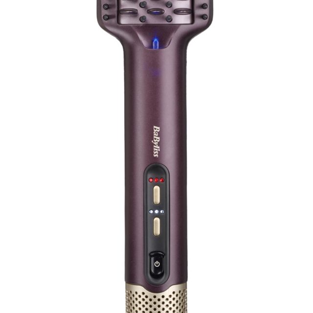 BaByliss Air Power AS6400E hair styling tool Straightening brush Airflow Maroon 900 W 2.5 m - imagine 5