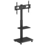 Stand / cart for TV Ergo-Office  max. load 50kg / 5kg shelf  max. VESA 600x400  built-in power strip  black  ER-304 B - imagine 4