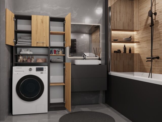 Topeshop Z.MARPOL ANT/ART bathroom storage cabinet - imagine 4