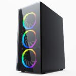 Gembird CCC-FC-1500RGB computer case Midi Tower Black  Transparent - imagine 3