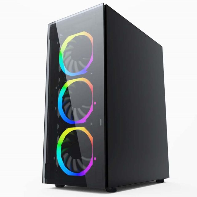 Gembird CCC-FC-1500RGB computer case Midi Tower Black  Transparent - imagine 3